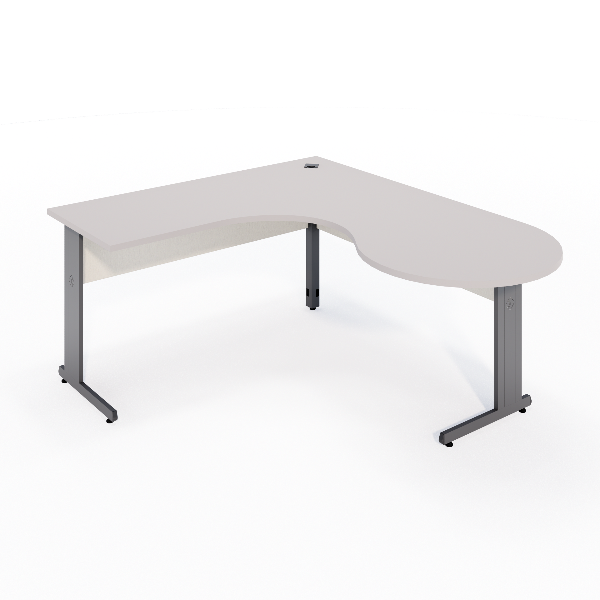 MESA ANGULAR GERENTE PÉ METÁLICO LIGHT DIREITO - STAFF