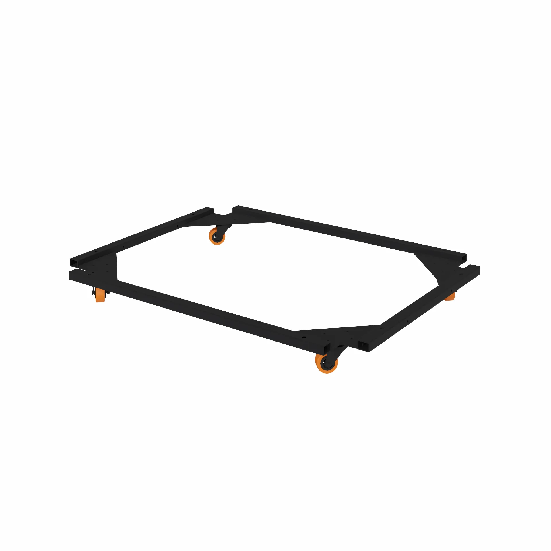 RODAPÉ METÁLICO COM RODIZIOS CABINE 01 LUGAR